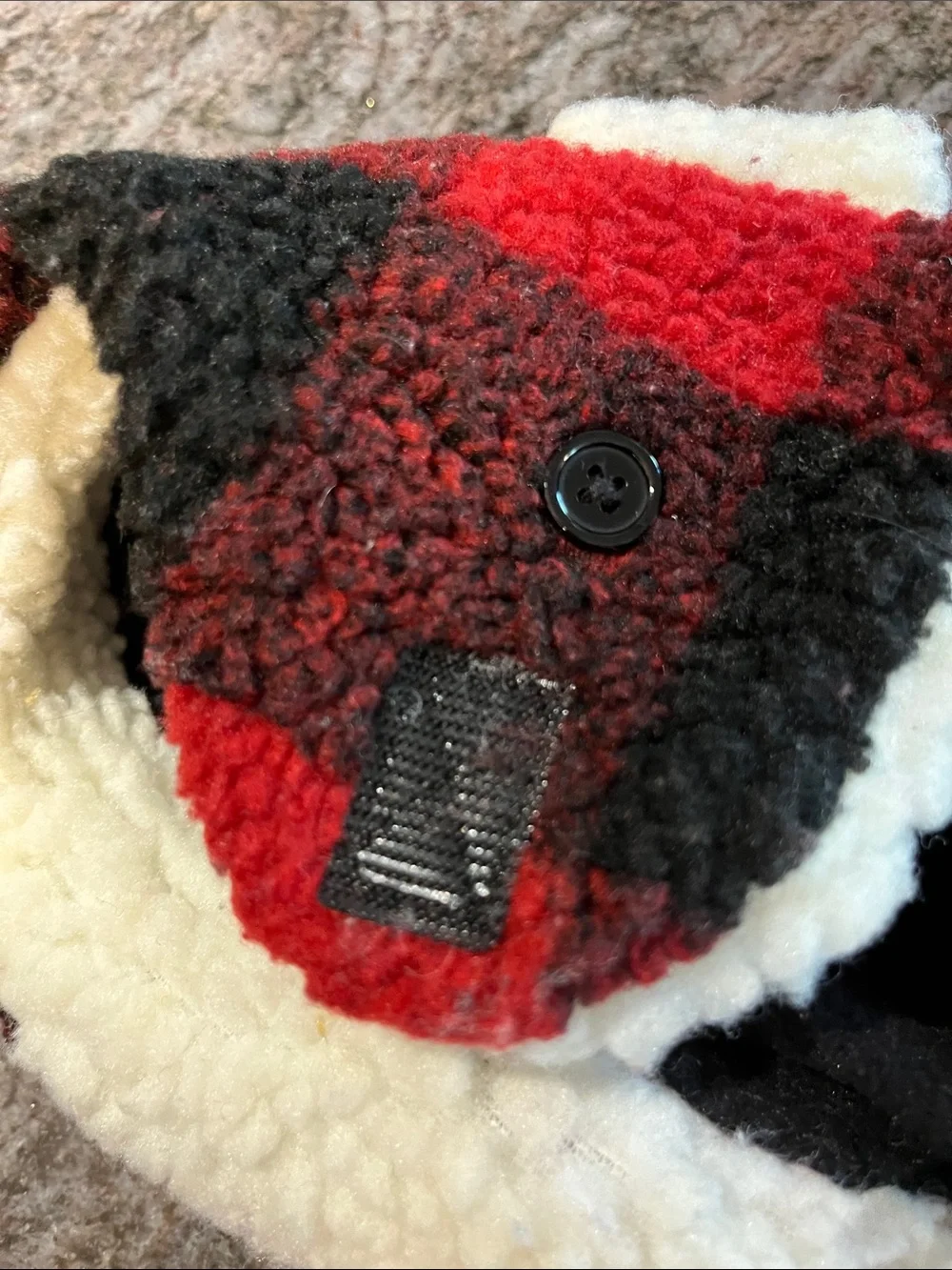 Buffalo Plaid Sherpa Trapper Hat with Cream Lining